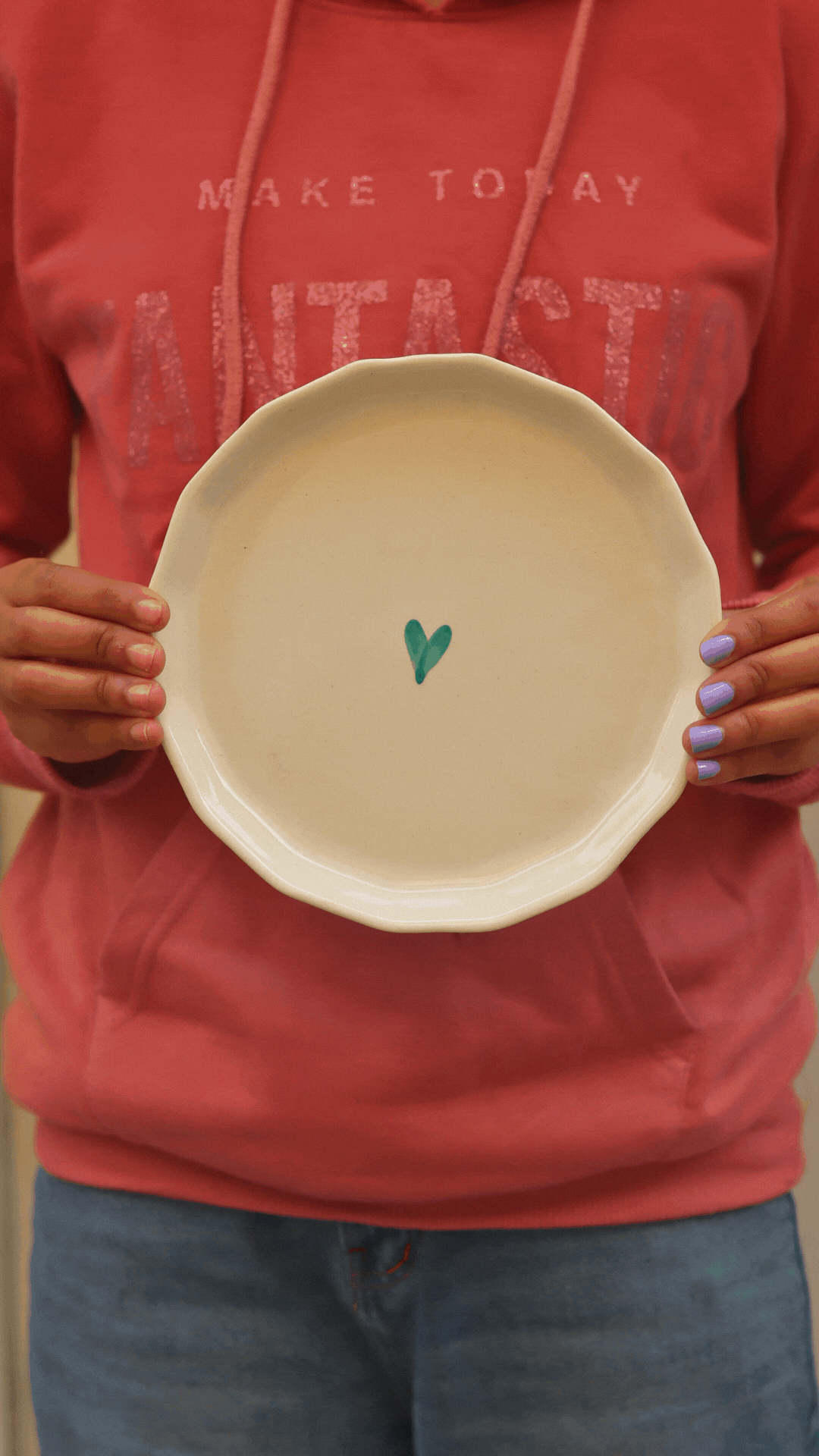Teal Heart Plate