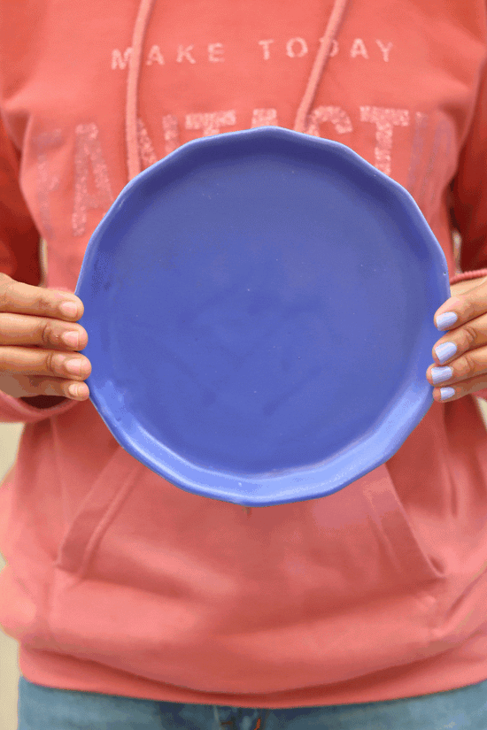 Matte Blue Snack Plate