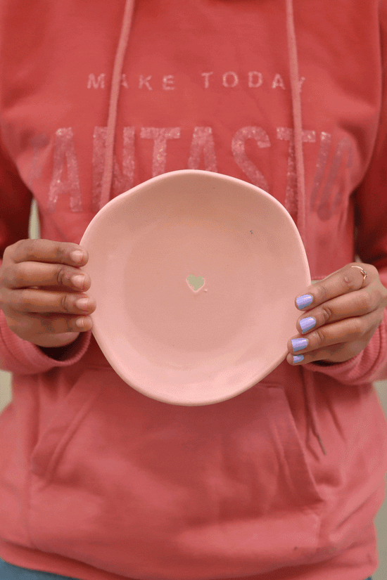 Pink Cupid Handmade Dessert Plate