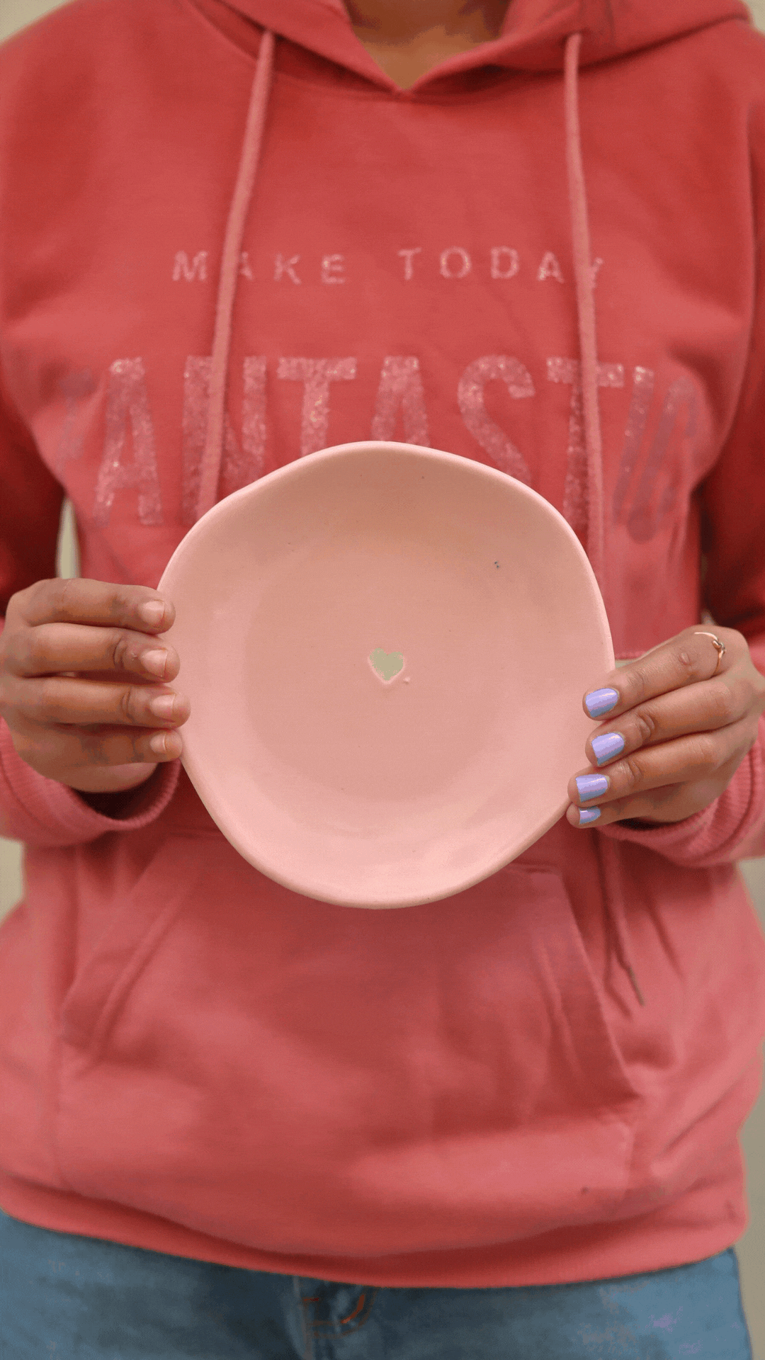 Pink Cupid Handmade Dessert Plate