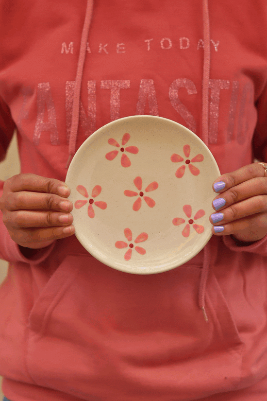 Pink Flowers - Dessert Plates