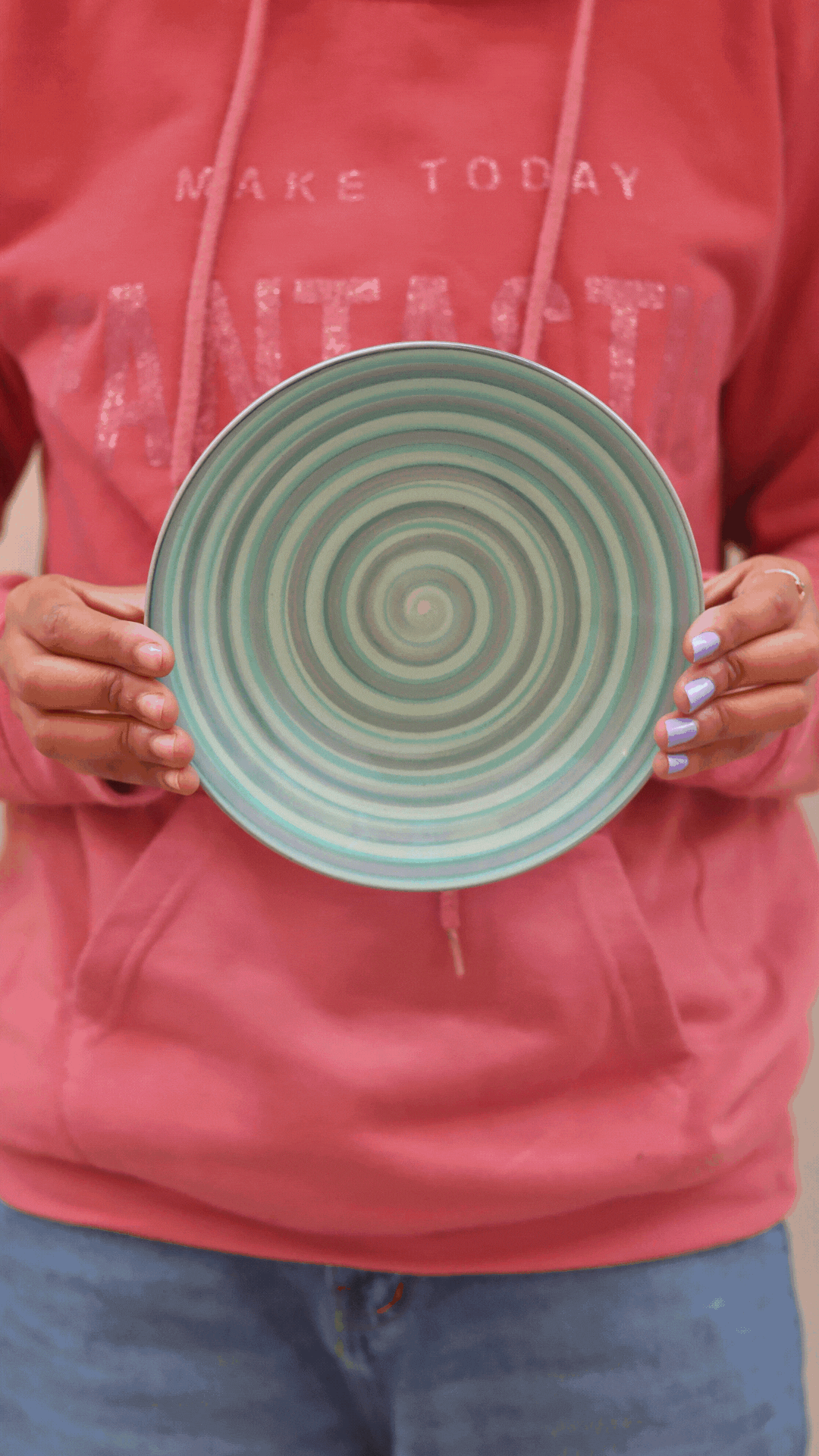 Green Spiral Quarter Plate