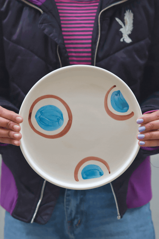 Blue & Brown Ring Platter
