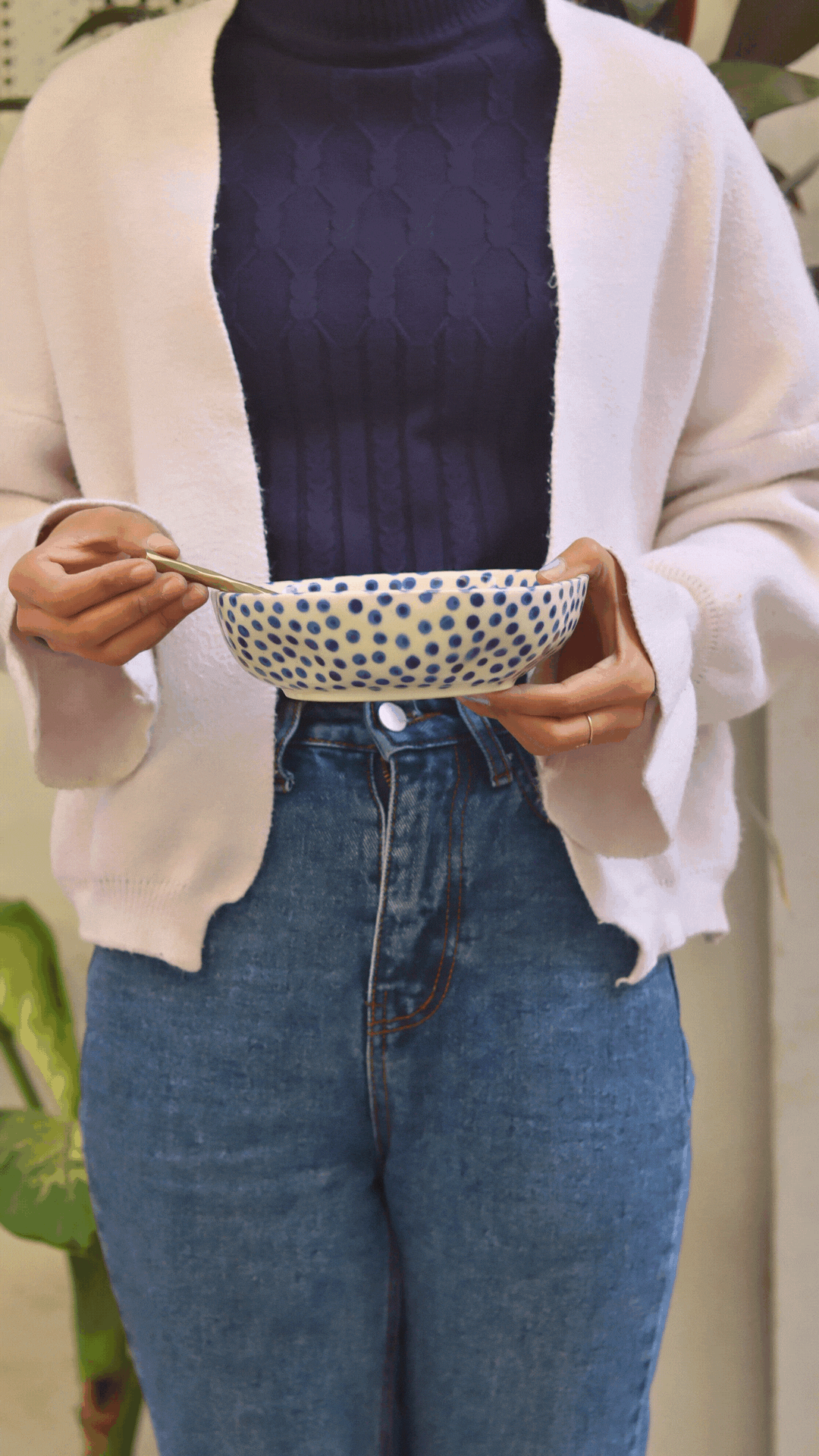 Blue Polka Bowl