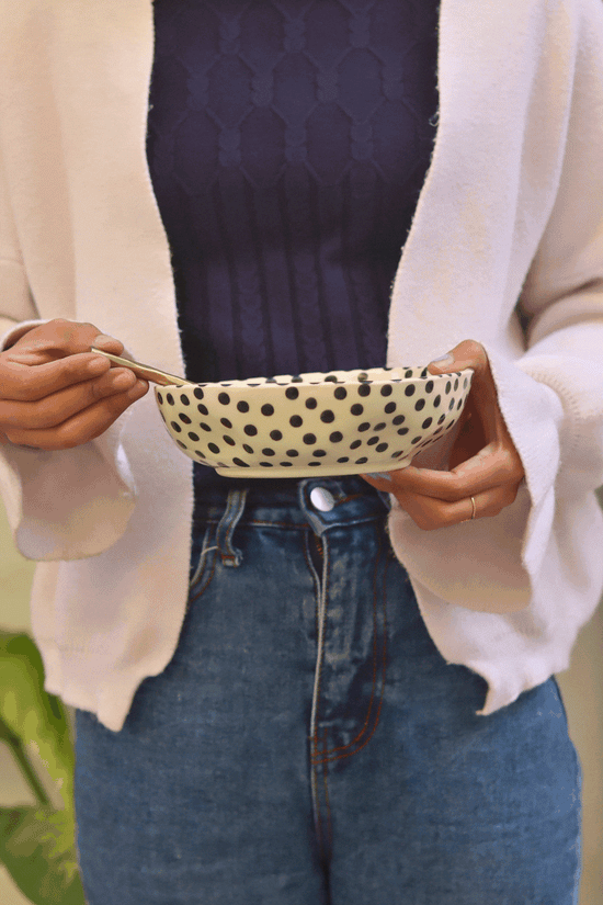 Black Polka Bowl