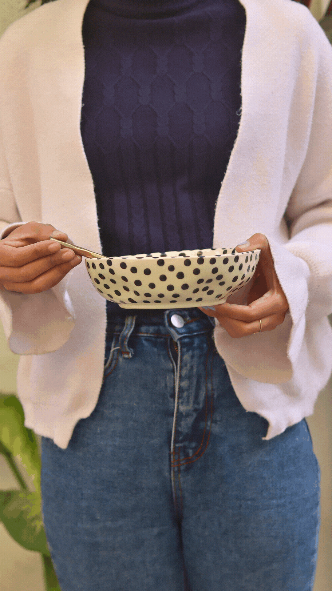 Black Polka Bowl