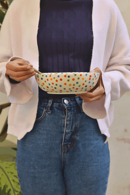 Colourful Polka Bowl