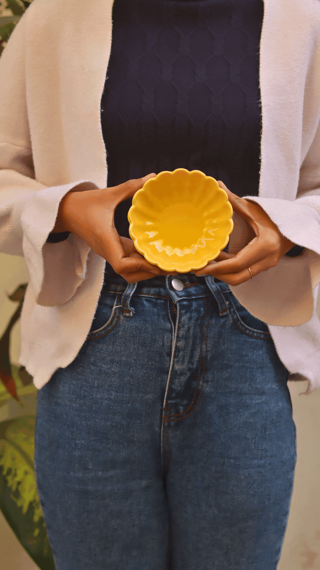 Yellow flower Ice Cream Bowl