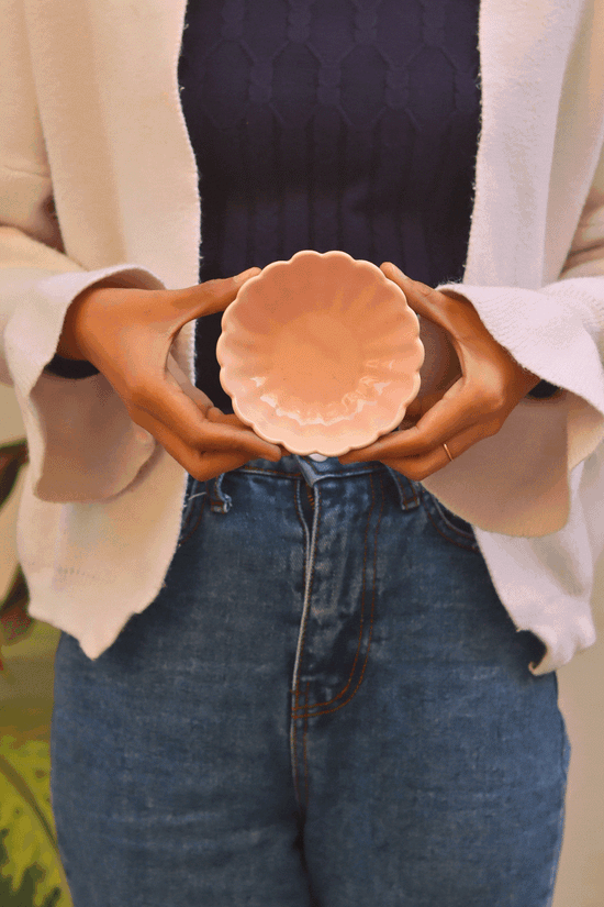 Pink Flower Ice Cream Bowl