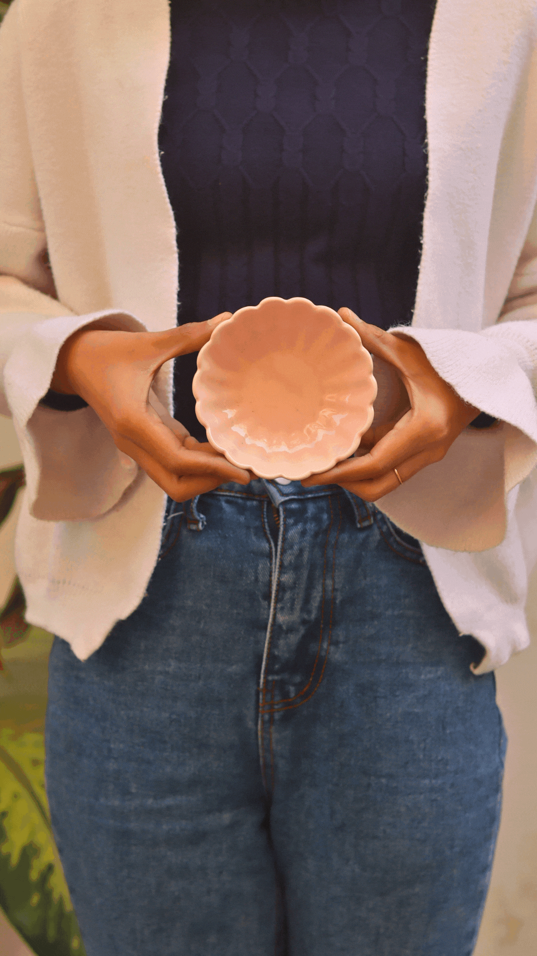 Pink Flower Ice Cream Bowl