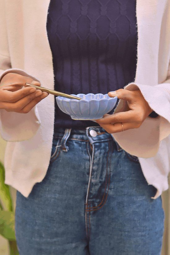 Blue Flower Ice Cream Bowl