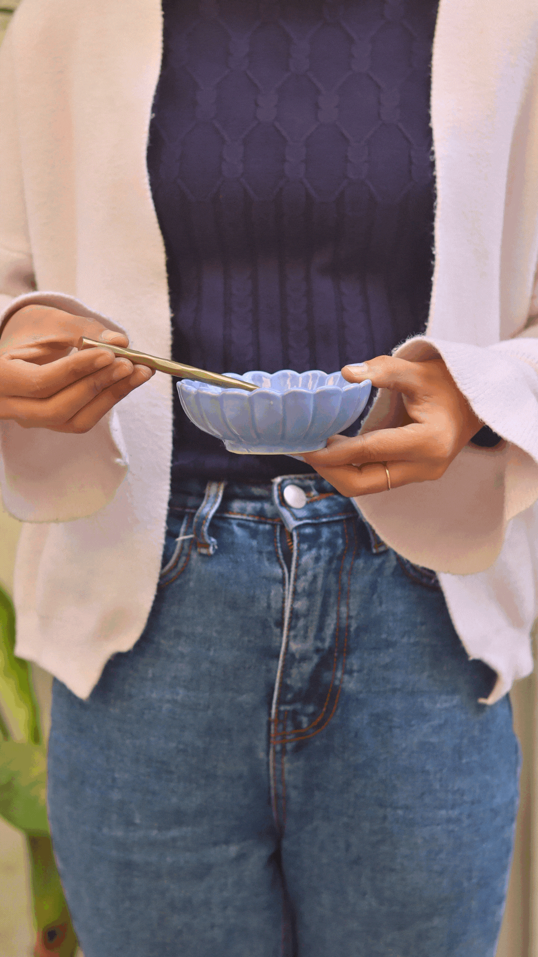 Blue Flower Ice Cream Bowl