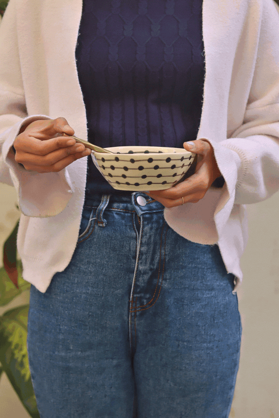 Mini Black Lines Dot Bowl