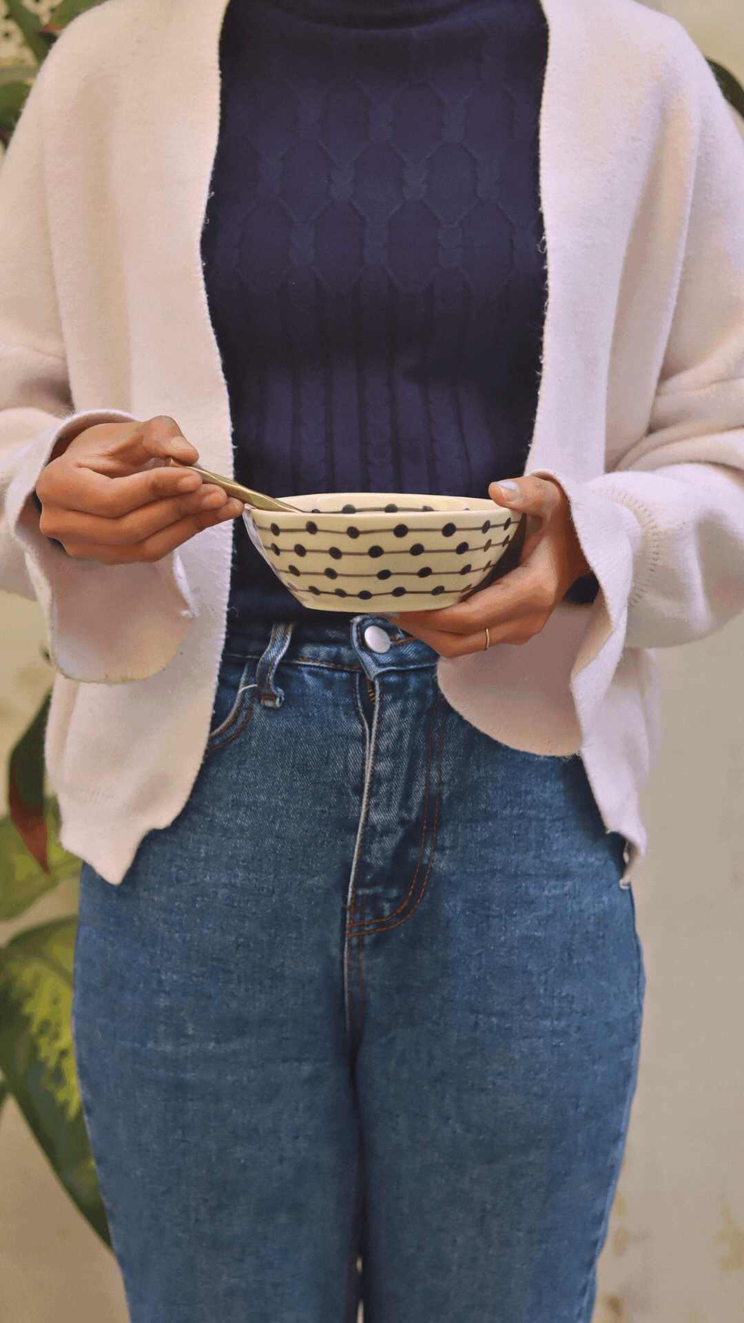 Mini Black Lines Dot Bowl