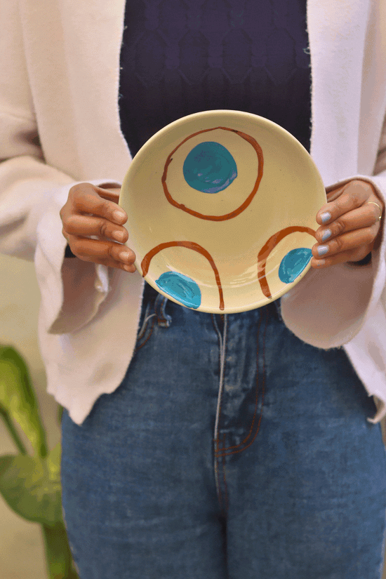 Blue & Brown Ring Bowls
