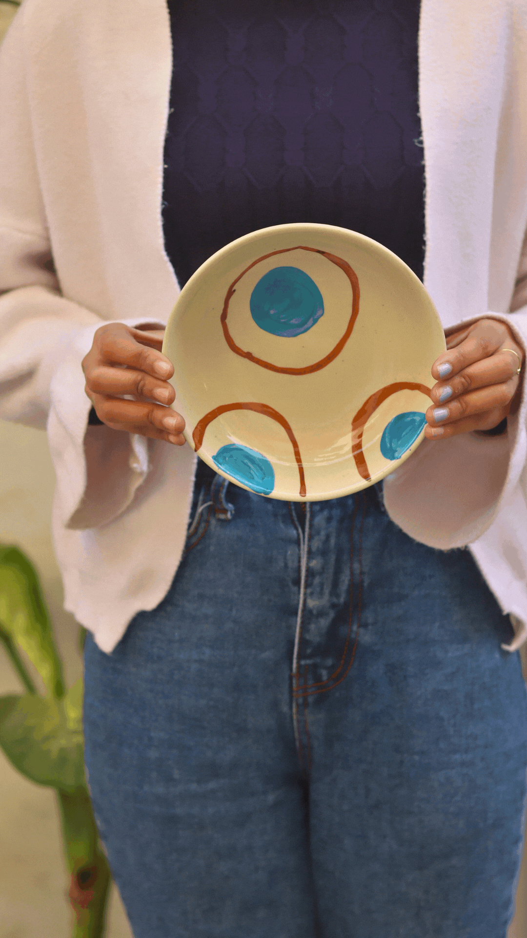 Blue & Brown Ring Bowls