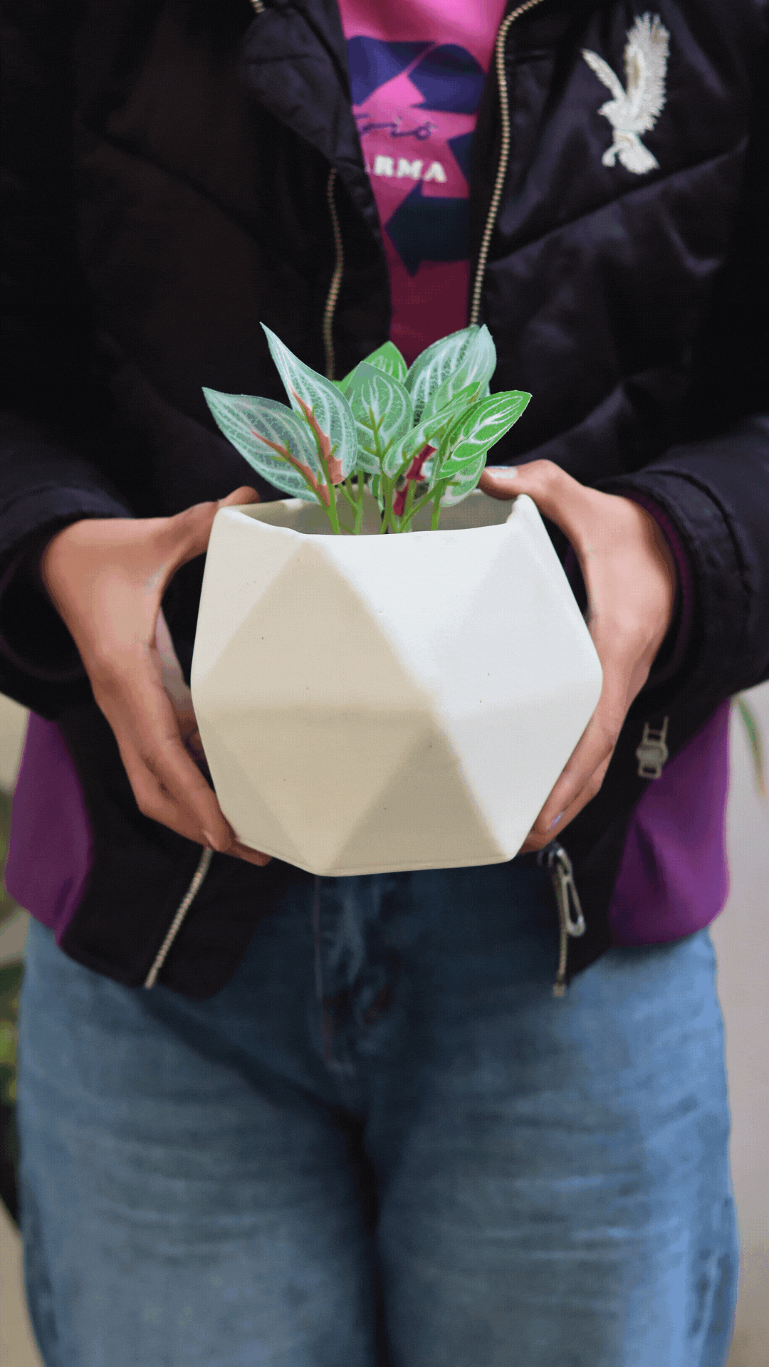 White Hexagon Planter