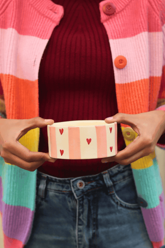 Striped heart Bowl