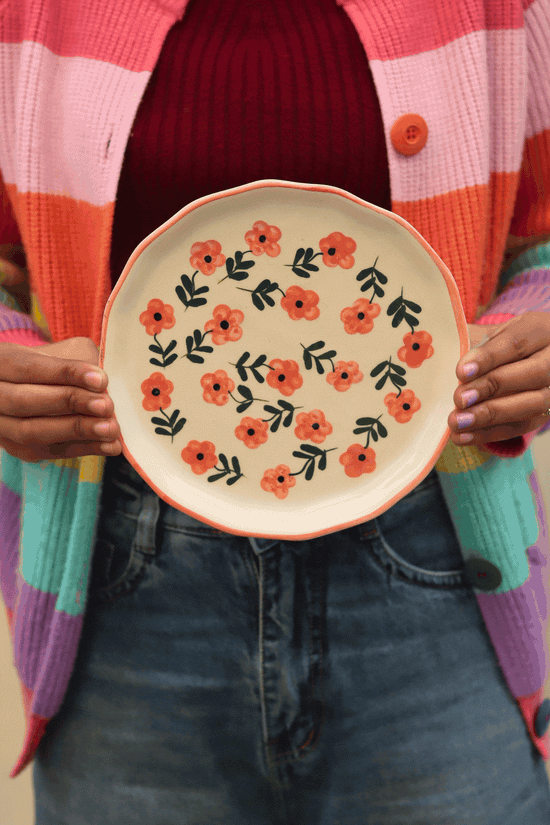 Poppy flower snack plate