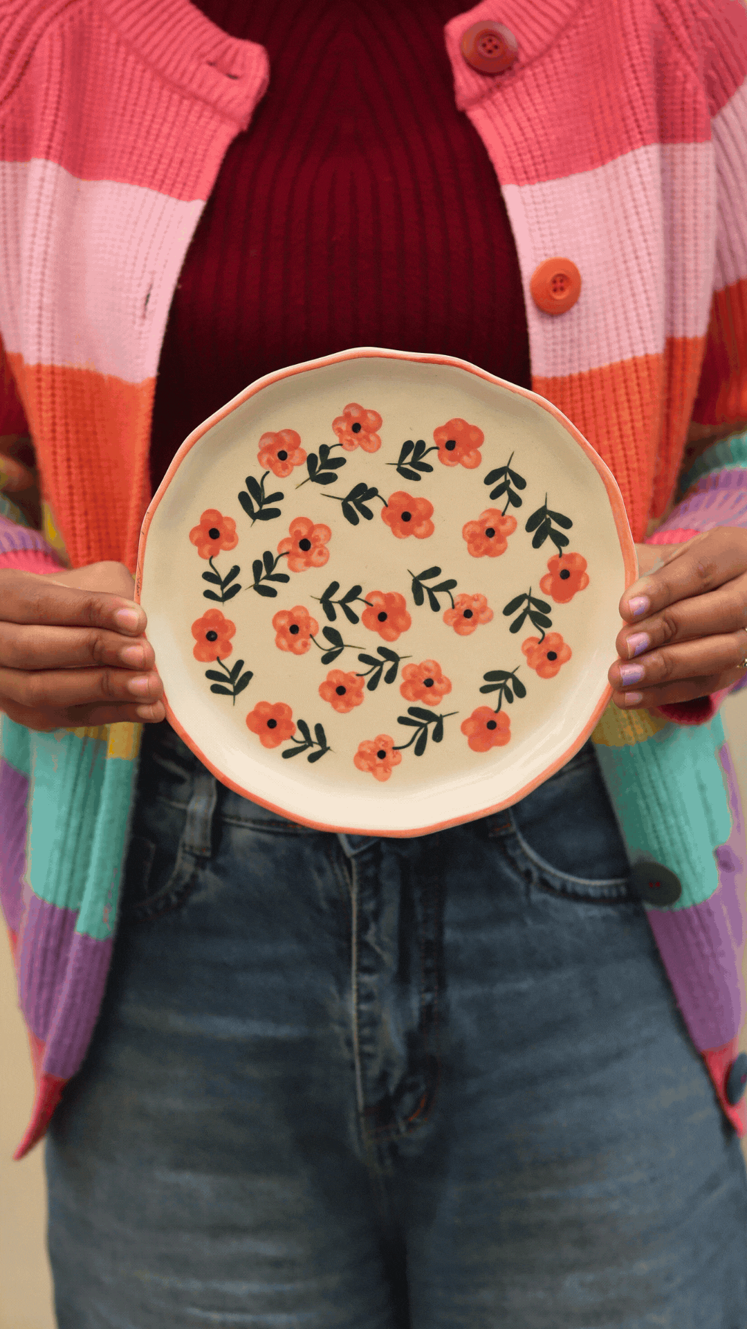 Poppy flower snack plate