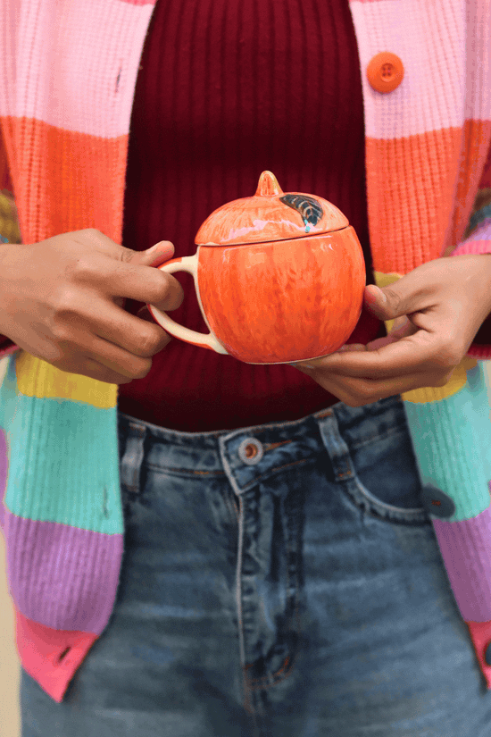 Orange mug with lid