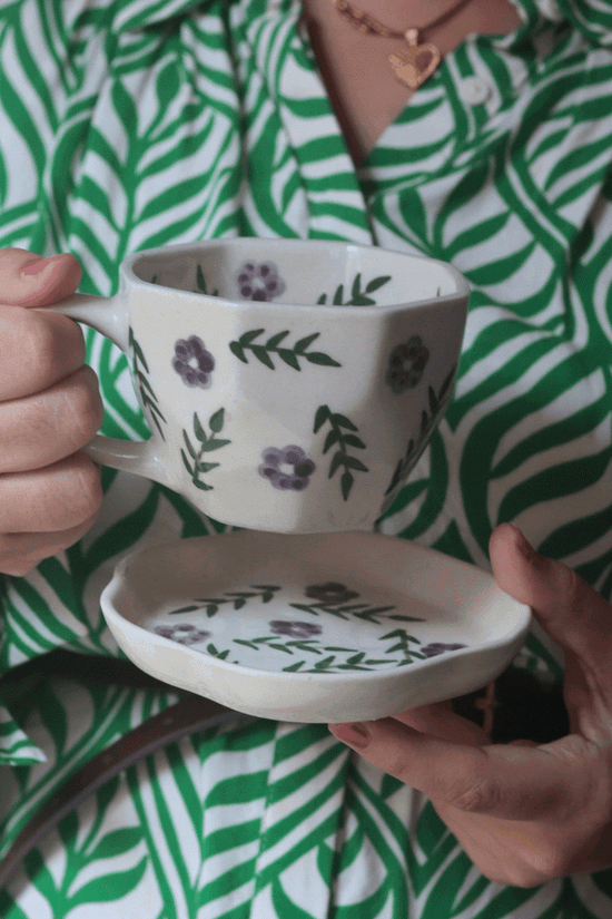Lavender Fields Mug & Handmade Dessert Plate