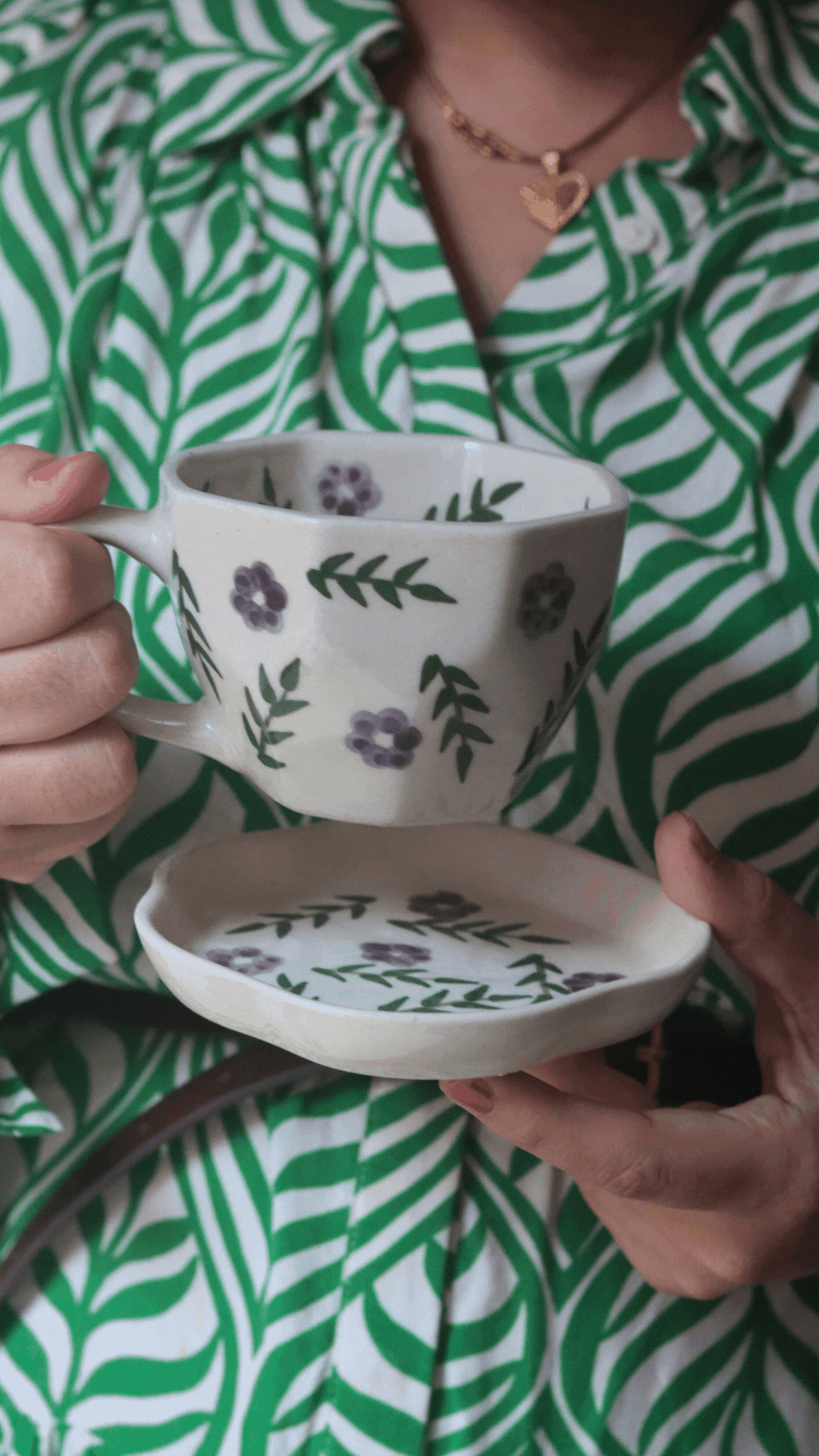 Lavender Fields Mug & Handmade Dessert Plate