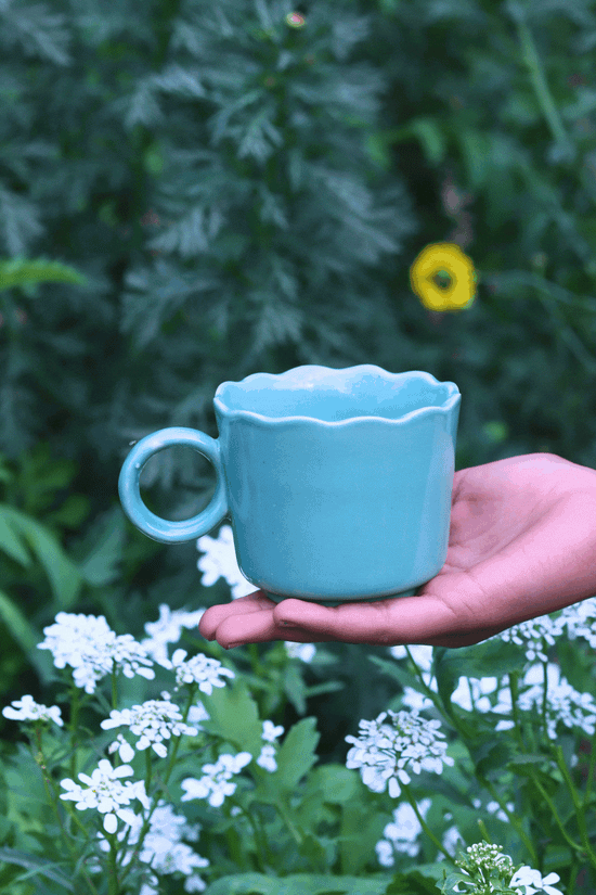 Teal Wavy mug