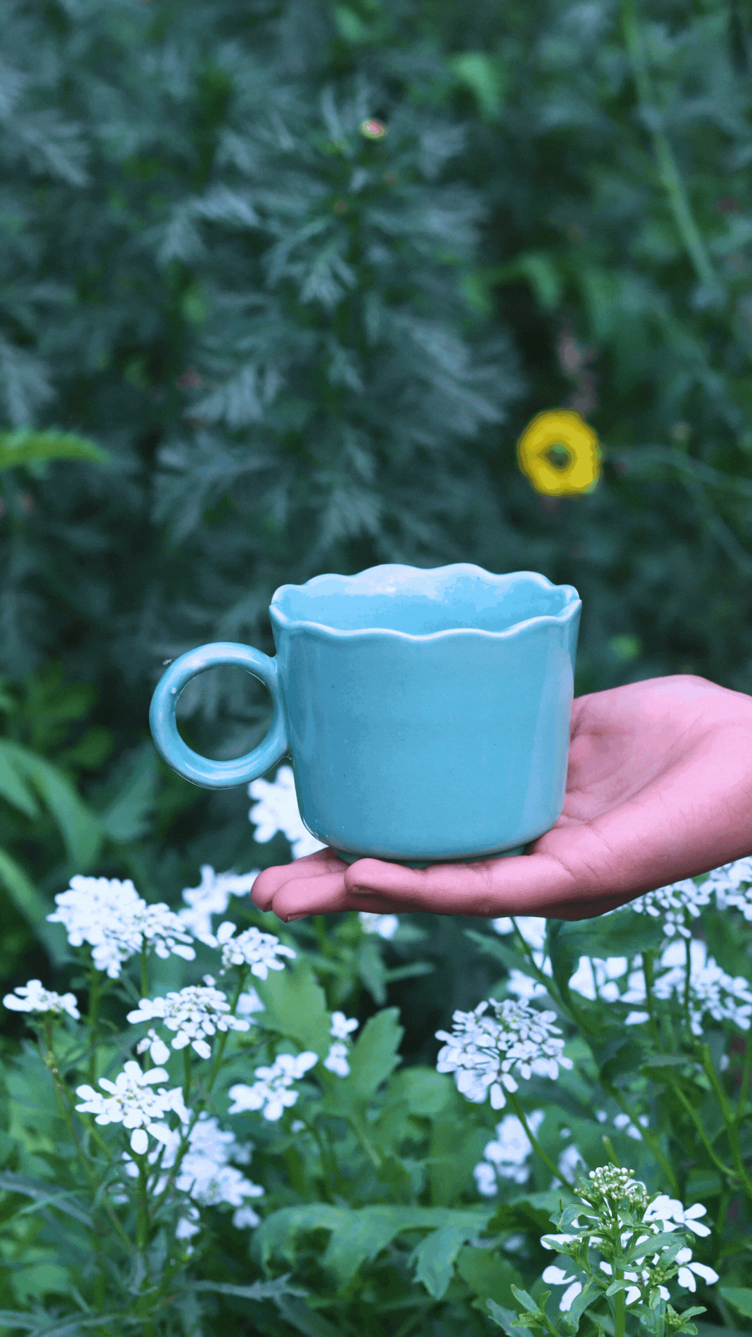 Teal Wavy mug