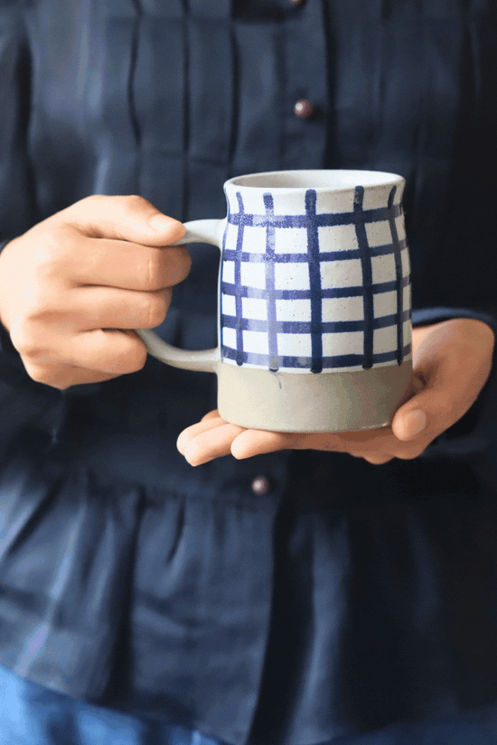 Blue Checkered Mug