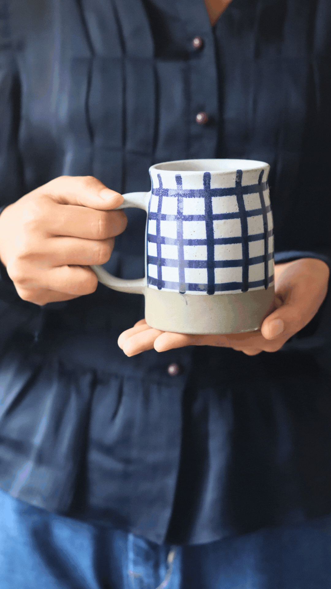 Blue Checkered Mug