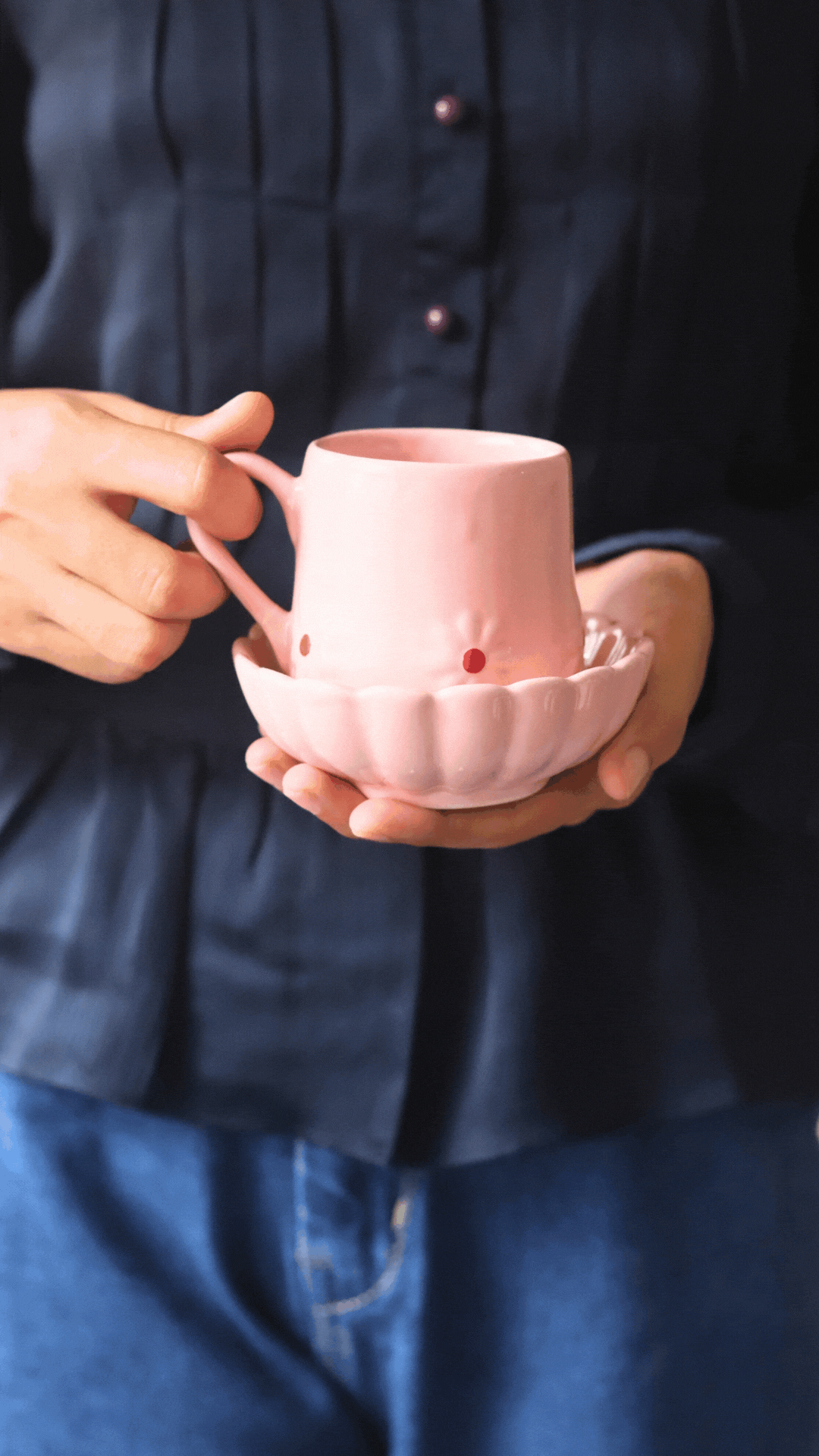 Pink Lily Mug & Ice cream Bowl