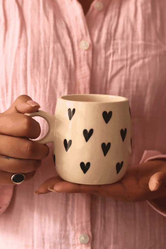 Black Heart Mug  // Cuddle Mugs for your morning coffee