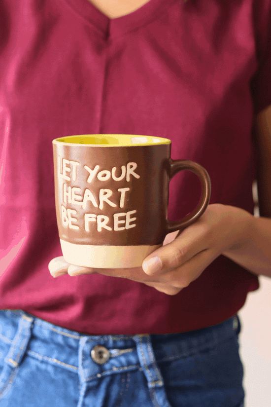 Let Your Heart Be Free Mug - Brown