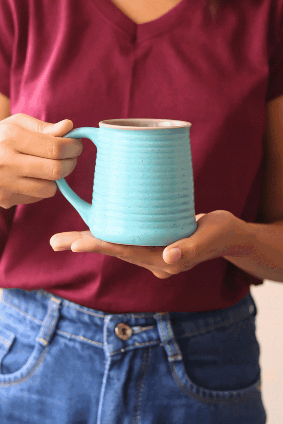 Cool Blue & Grey Coffee Mug - Tall