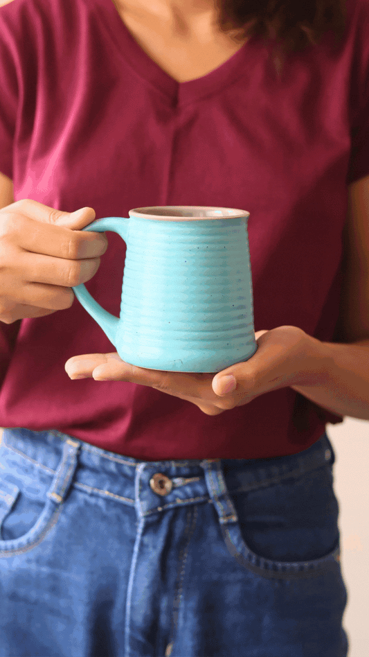 Cool Blue & Grey Coffee Mug - Tall