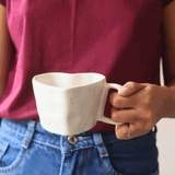 White Heart Shaped Mug