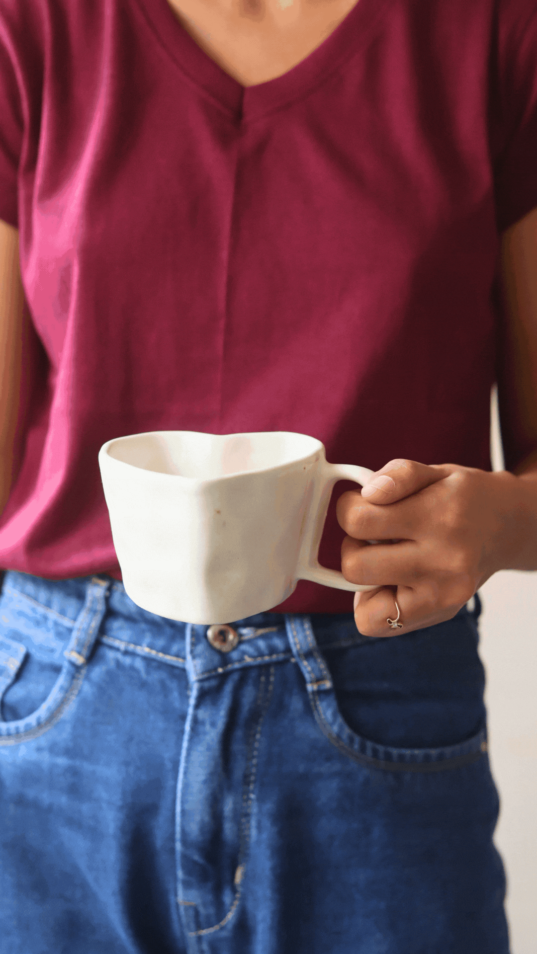 White Heart Shaped Mug