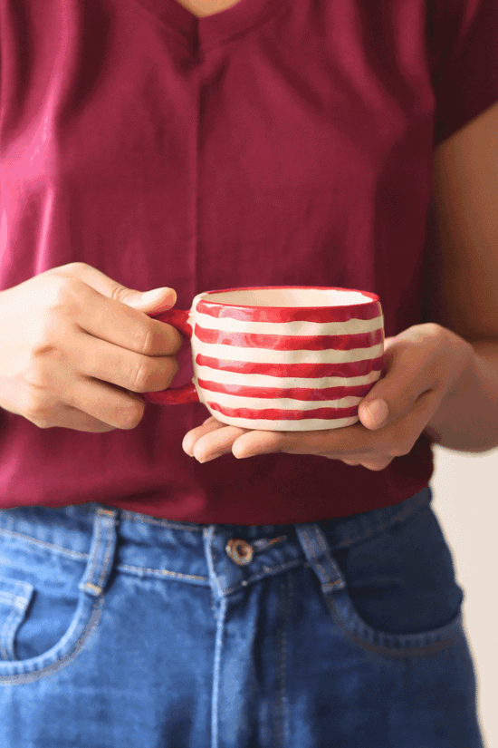Red Lined Mug