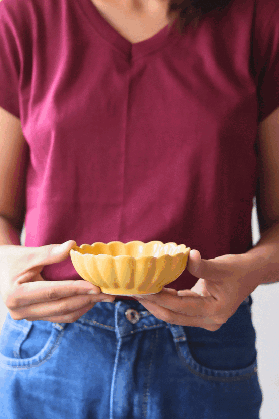 Yellow flower Ice Cream Bowl