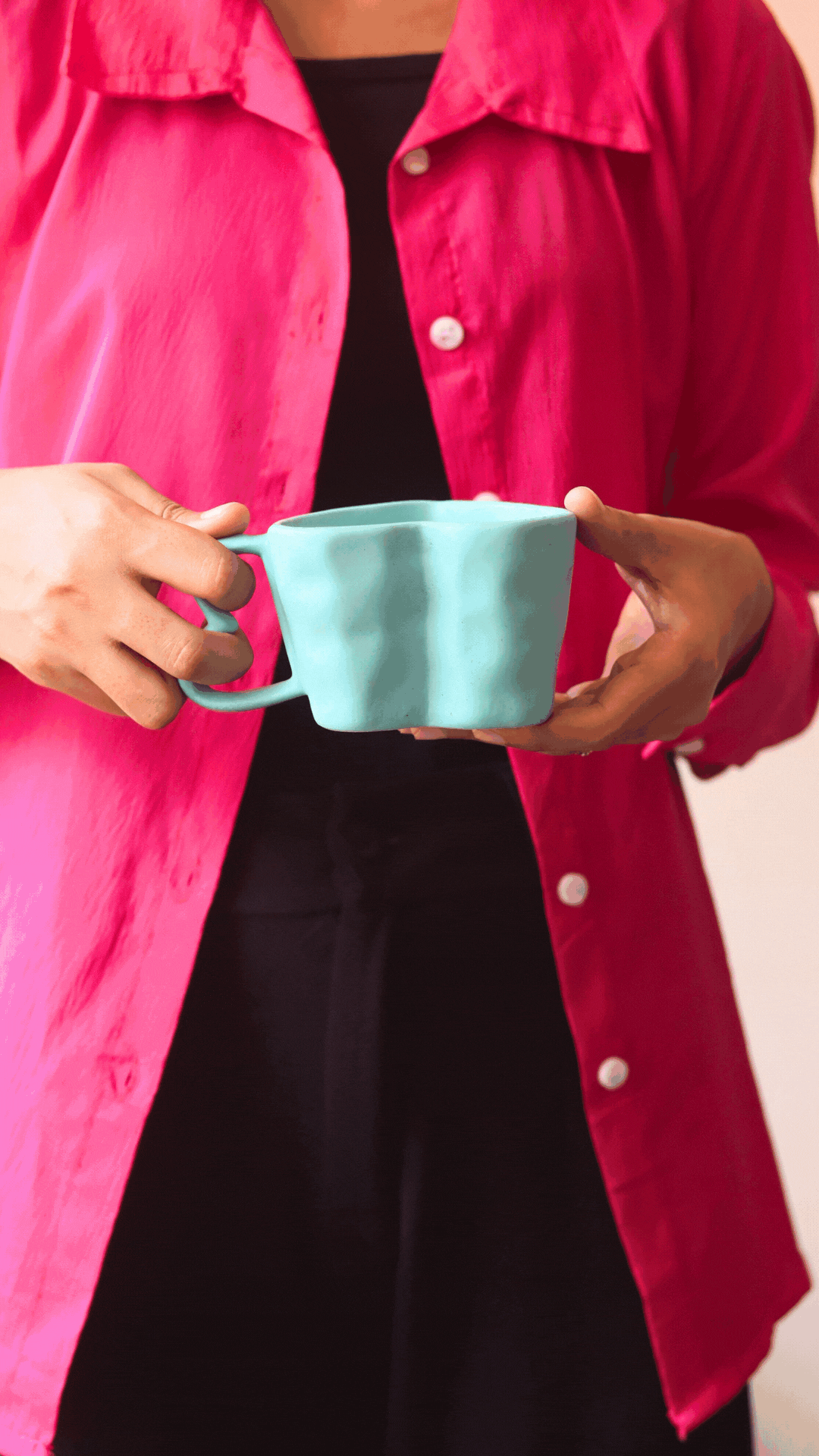 Blue Heart Shaped Mug