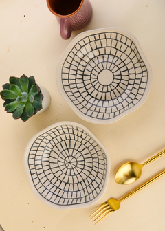 Handmade ceramic zebra bowls 