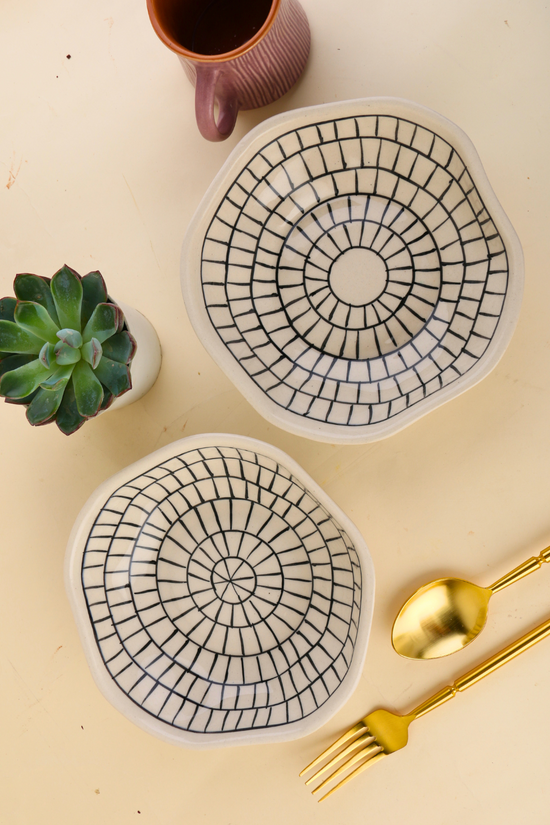 Handmade ceramic zebra bowls 