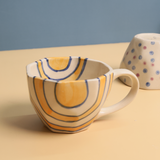 handmade mustard abstract mug, cups & mugs 