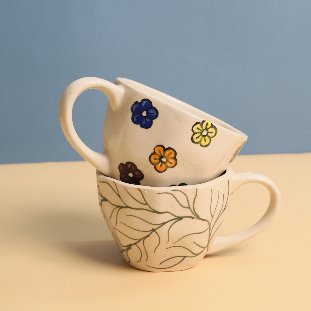 set of two mugs, ceramic 
