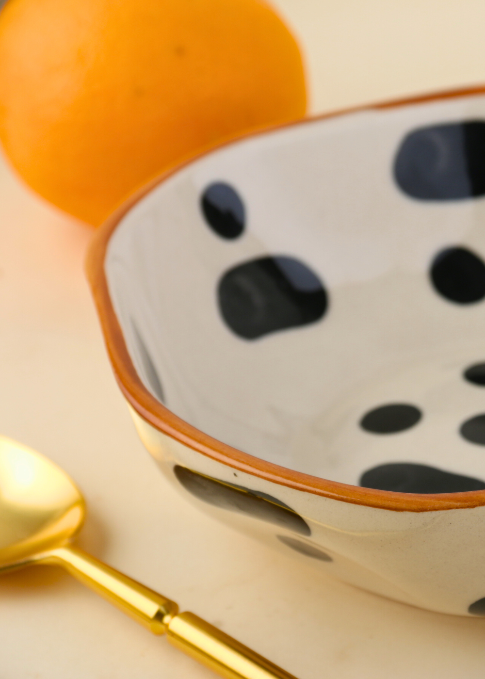 Black blocks bowl with spoon