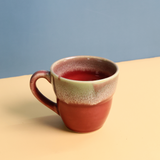 handmade rosy pink coffee mug, ceramic, combo