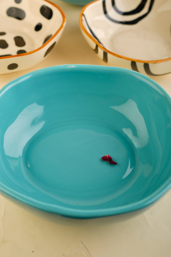 Ceramic handmade teal bowl 