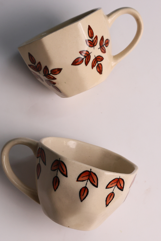 set of two mugs small autumn leaf & autumn mug