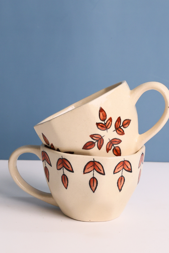 small autumn leaf & autumn mug made by ceramic 